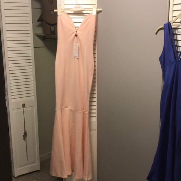 NWT Scuba fabric strapless formal maxi dress - Picture 3 of 5